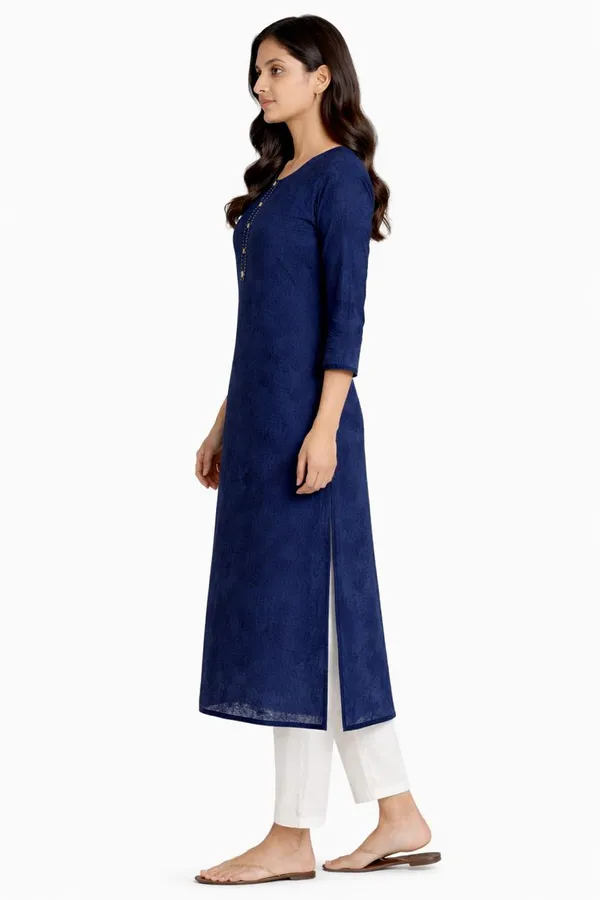 Fashveda_Midnight_Azure_Straight_Kurta