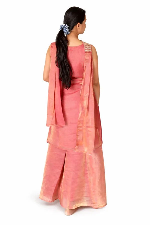 Peach_And_Magenta_Mixed_Cotton_Kurta_Palazzo_Set_With_Dupatta_For_Women_Pack_Of_2