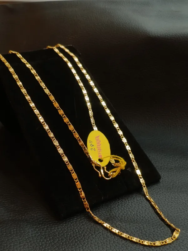22_K_Gold_Plated_Flat_Chain_Necklace_For_Women