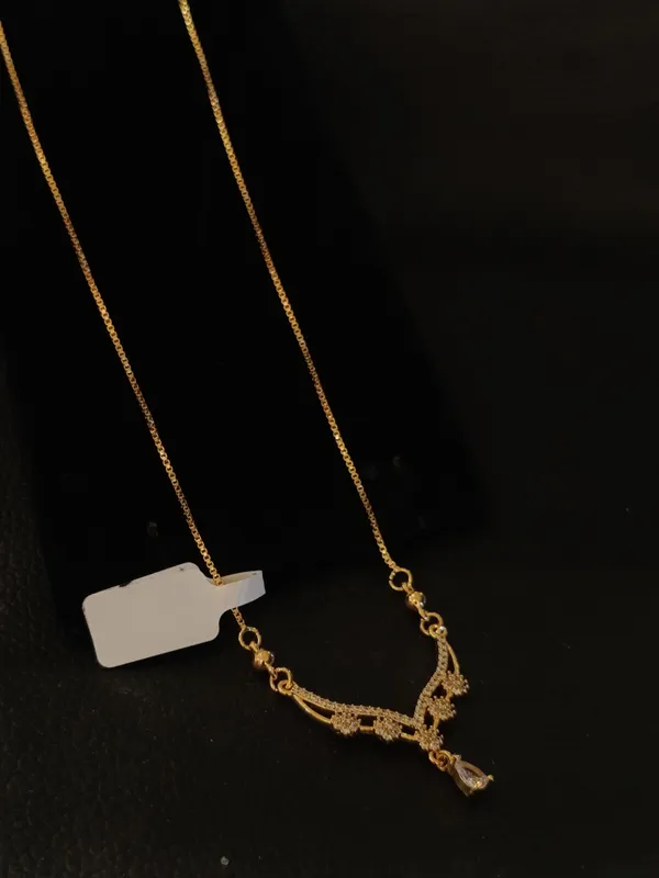 Gold_Toned_Crystal_Studded_Delicate_Pendant_Necklace