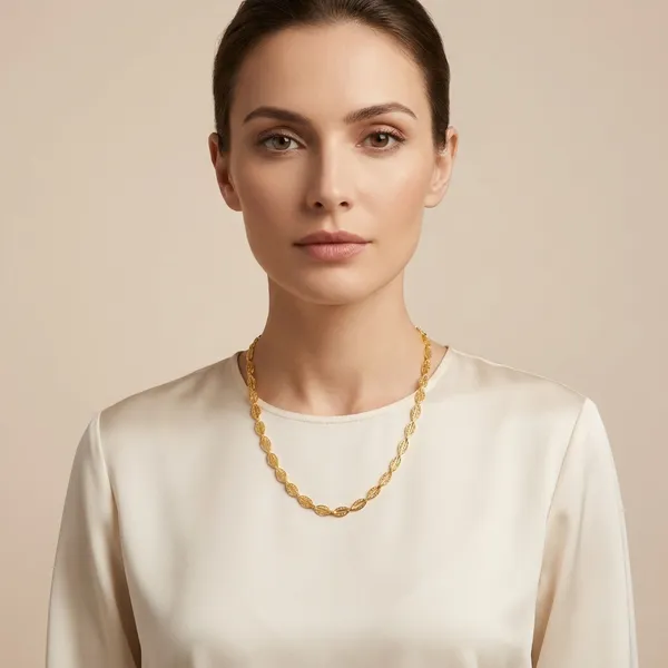 Elegant_Gold_Toned_Twisted_Link_Necklace