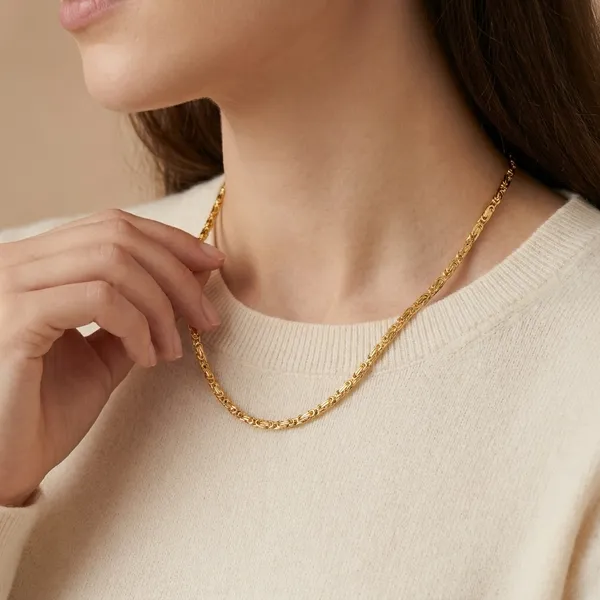 Elegant_Gold_Tone_Rope_Chain_Necklace