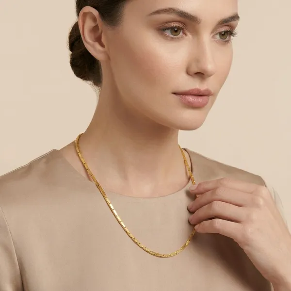 Gold_Toned_Flat_Snake_Chain_Necklace