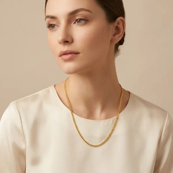 Elegant_Gold_Plated_Chain_Necklace_For_Women