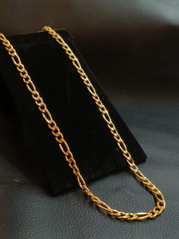 Gold_Toned_Figaro_Chain_Necklace_For_Men