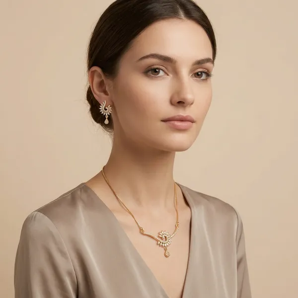 Gold_Toned_American_Diamond_Necklace_Set_With_Floral_Design