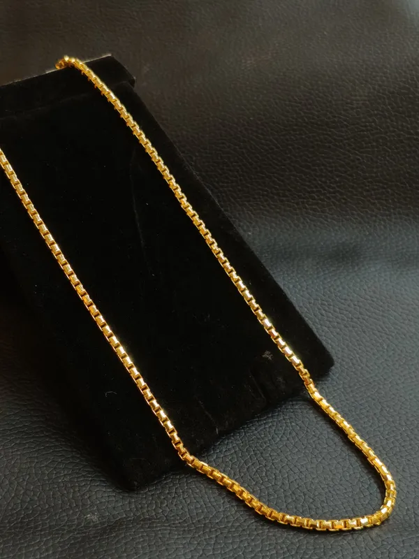 22_K_Gold_Plated_Box_Chain_Necklace_For_Men_And_Women