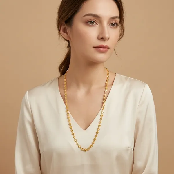 Elegant_Gold_Plated_Geometric_Chain_Necklace_For_Women