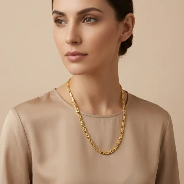 Elegant_Gold_Tone_Textured_Chain_Necklace