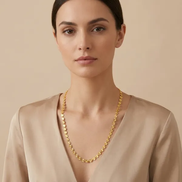 Radiant_Gold_Toned_Floral_Disc_Chain_Necklace_For_Women