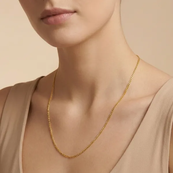 Elegant_Gold_Plated_Chain_Necklace_For_Women