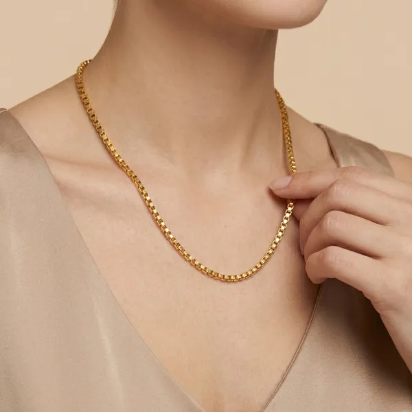 22_K_Gold_Plated_Box_Chain_Necklace_For_Men_And_Women