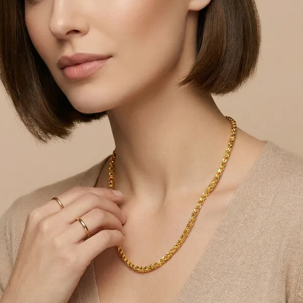 Elegant_Gold_Tone_Rope_Chain_Necklace_For_Women