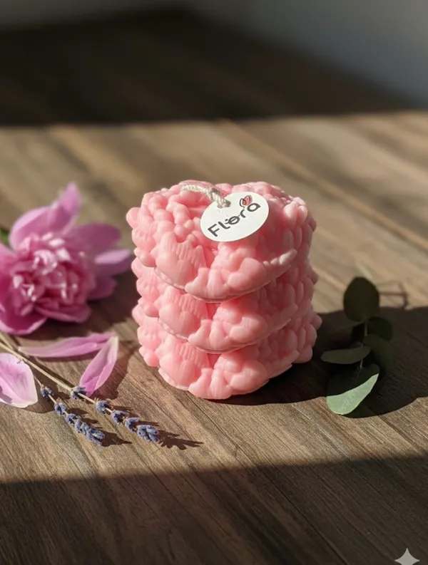 Triple_Bloom_Heart_Candle_Handcrafted_Floral_Heart_Candle_With_Tropical_Flow_Fragrance_Pink_Purple
