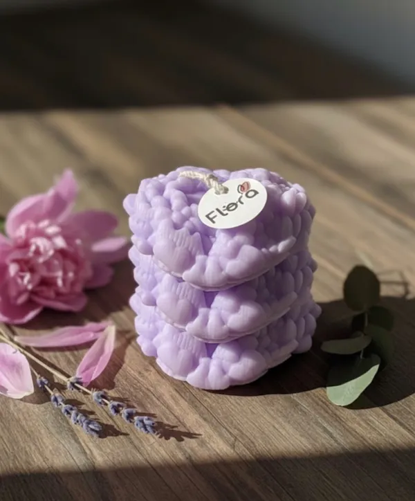 Triple_Bloom_Heart_Candle_Handcrafted_Floral_Heart_Candle_With_Tropical_Flow_Fragrance_Pink_Purple