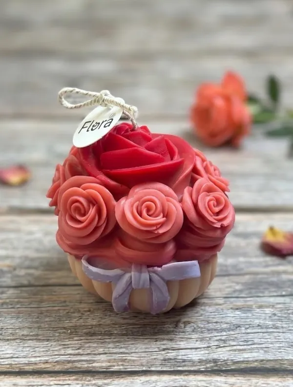 Ros�_Bloom_Cupcake_Candle_�_Precision_Handcrafted_Floral_Layers_By_Flora_Collections