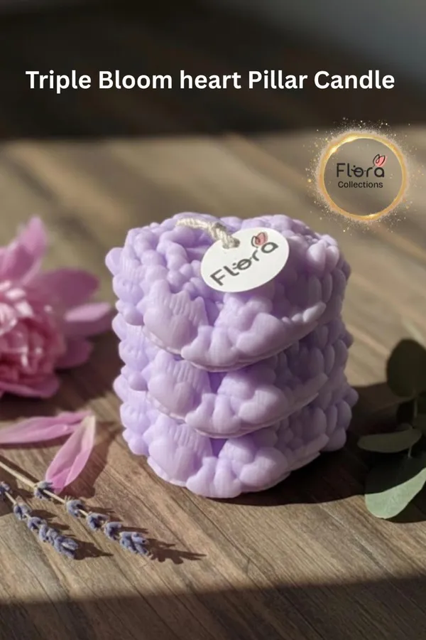 Triple_Bloom_Heart_Candle_Handcrafted_Floral_Heart_Candle_With_Tropical_Flow_Fragrance_Purple