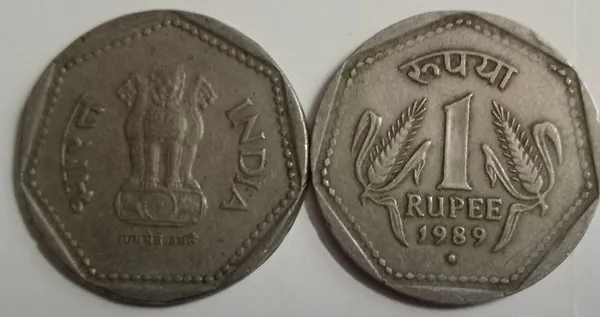 India_-_1989_-_1_RUPEE__Used_1_N0_(Noida_Mint)_-_Pack_of_3