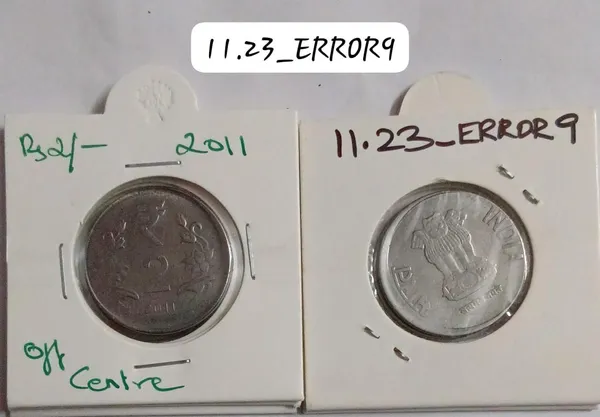 India_-_2011_-_2_Rupees_Kolkata_Mint_off-centre_Coin_UNC_-_Pack_of_2