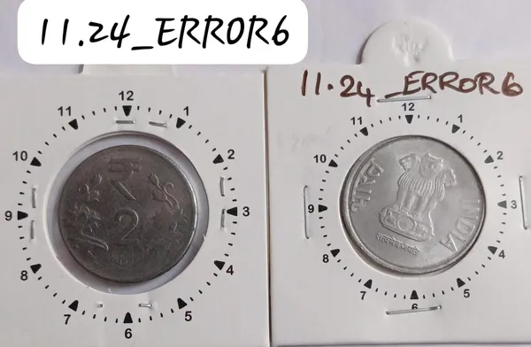 India_-_2012_-_2_Rupees_Kolkata_Mint_1_Oclock_Rotation_Error_Coin_Used_-_Pack_of_3