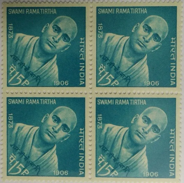 India_-_11_Nov_1966_Swami_Rama_Tirtha._Scholar,_Teacher,_Philosopher,_Preacher,_15_P_(Block_of_4_Stamps)_-_MNH_-_Pack_of_2