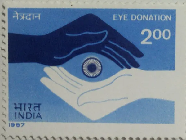 India_-_1987_-_Centenary_of_Service_to_Blind,_Eye_donation_by_a_deceased_person_-_MNH_Stamp