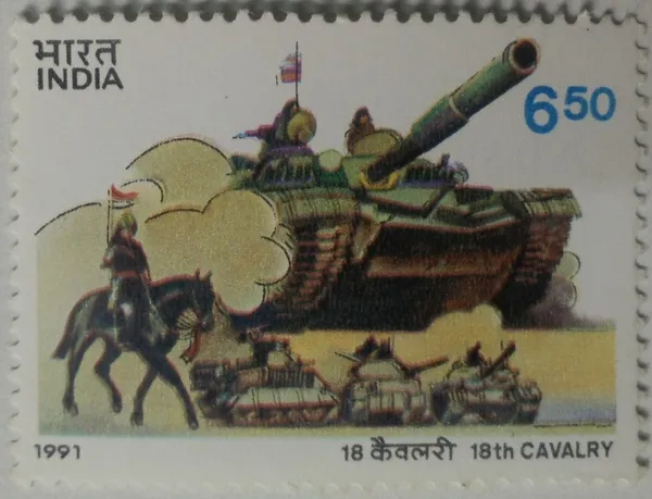 India_-_1991_-_150th_Anniversary_of_18th_Cavalry_Regiment_(MNH_Stamp)_-_Pack_of_2