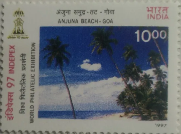 India_-_1997_-_INDEPEX97_International_stamp_Exhibition,_New_Delhi_Beacher_of_India,_Anjuna,_Goa_-_MNH_Stamp__-_Pack_of_2