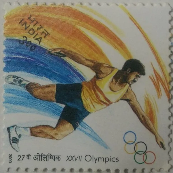 India_-_2000_-_27th_Olympics_Discus_Throw_Event_Rs._3-_MNH_Stamp_-_Pack_of_3