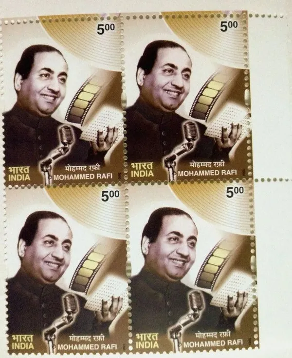 India_-_2003_-_Golden_Voices_Of_Yesteryears;_Mohammed_Rafi(block_Of_4_Stamp)_-_MNH