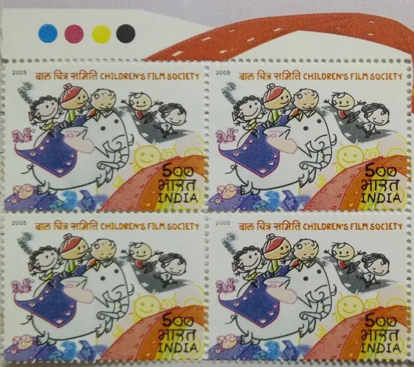 India_-_2005_-_Children_s_Film_Society_(Block_of_4_TL_Stamp)_-_MNH