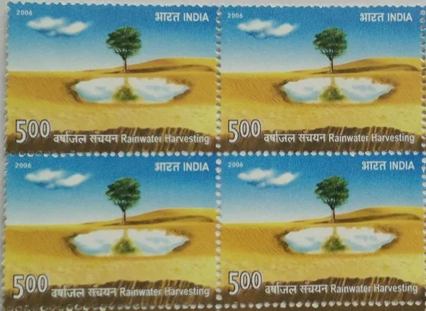 India_-_2006_-_Rainwater_Harvesting_Thematic,_(Block_Of_4_Stamp)_-_MNH