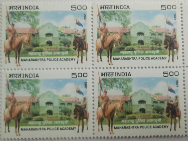 India_-_2007_-_Maharashtra_Police_Academy_Institution,_(Block_of_4_stamp)_-_MNH_-_Pack_of_2