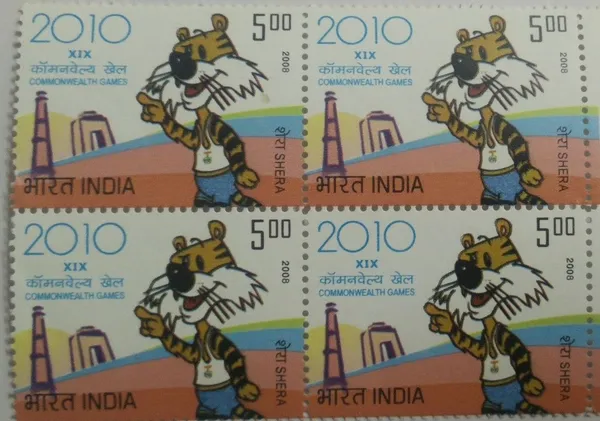 India_-_2008_-_2010_XIX_Commonwealth_Games_Event_Block_of_4_Stamp_-_MNH_-_Pack_of_2
