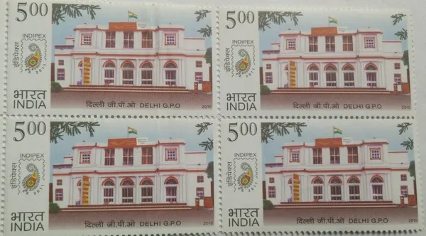 India_-_2010_-_Postal_Heritage_Buildings_Thematic_Delhi_Gpo_(Block_Of_4_Stamp)_-_MNH_-_Pack_of_2