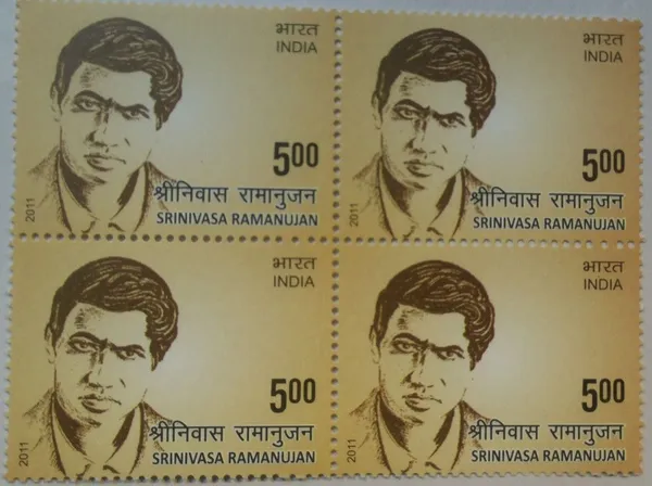 India_-_2011_-_S_Ramanujam_Personality_(Block_Of_4_Stamp)_-_MNH_-_Pack_of_2