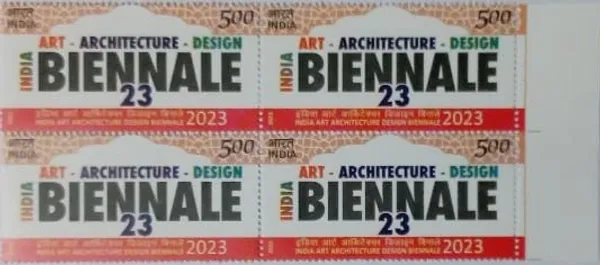 2023_-_India_Art_Architecture_Design_Biennale-_(Block_of_4_Stamp)_-_MNH