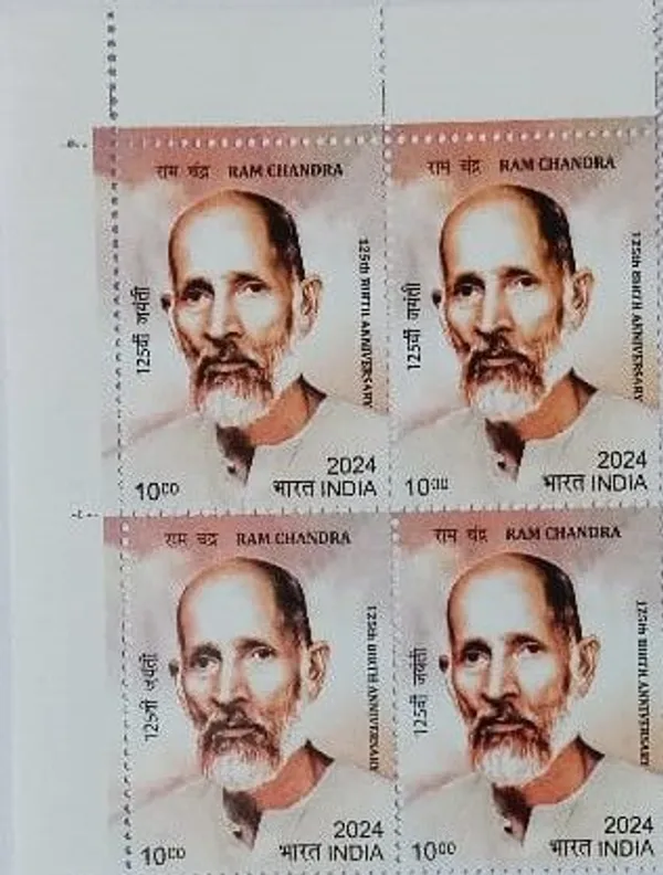 India_-_2024_-_125th_Birth_Anniversary_of_Ram_Chandra,__(Block_of_4_Stamps)_-_MNH