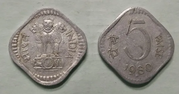 India_-_1980_-_5_Paise_Used_1_No_-_Pack_of_2
