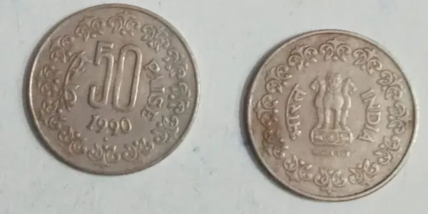 India_-_1990_-_50_Paise_Used_1_No_-_Pack_of_2
