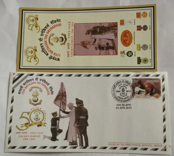 INDIA_-_ARMY_POSTAL_COVERS(APO's)_-_01-04-2014_-_12th_Battalion_The_Grenadiers_-_Pack_of_3