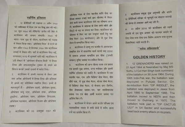 INDIA_-_ARMY_POSTAL_COVERS(APO's)_-_01-04-2014_-_12th_Battalion_The_Grenadiers_-_Pack_of_3