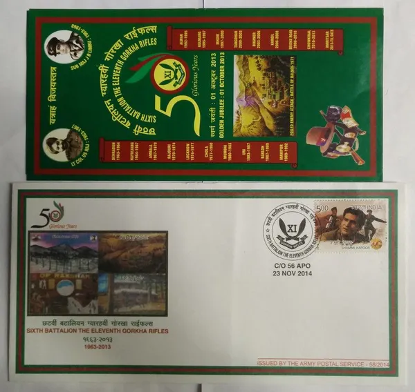 INDIA_-_ARMY_POSTAL_COVERS(APO's)_-_23-11-2014_-_Sixth_Battalion_The_Eleventh_Gorkha_Rifles_-_Pack_of_3