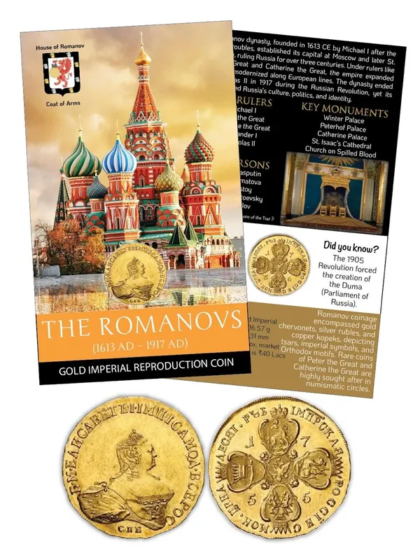 Russia_-_The_Romanovs_(_)_Gold_Imperial_Gold_-Plated_Reproduction_ATM_card_Type/Limited_Edition_-_Pack_of_2