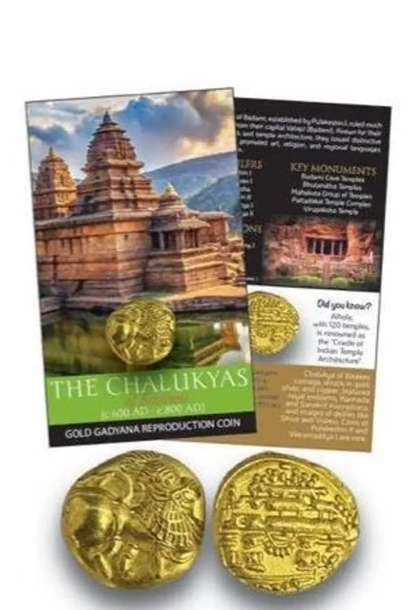 The_Chalukyas_Dynasty_Gold_Gadyana_Reproduction_Coin_with_Beautiful_Folder_-_ATM_Card_-_Pack_of_2