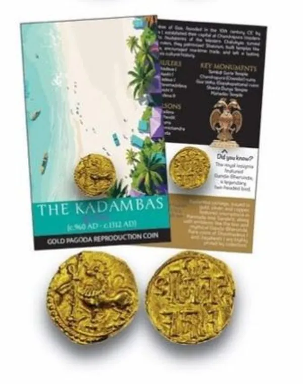 The_Kadambas_of_Goa_Dynasty_Gold_Pagoda_Coin_Historical_Reproduction_Informative_Card_-_ATM_Card_-_Pack_of_2