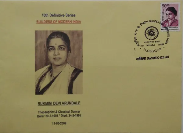 India_-_FDC_-_11-05-2009_-_Definitive_-_10th_Series_Rukmini_Devi_Arundale