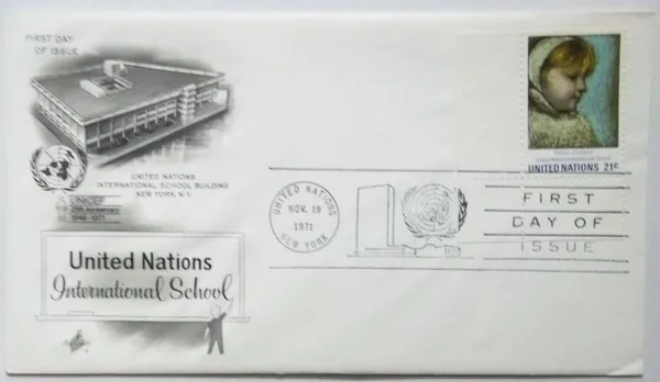 United_Nations_-_Foreign_FDC_-_19-11-1971_-_United_Nations_International_School_single_stamp_(2)