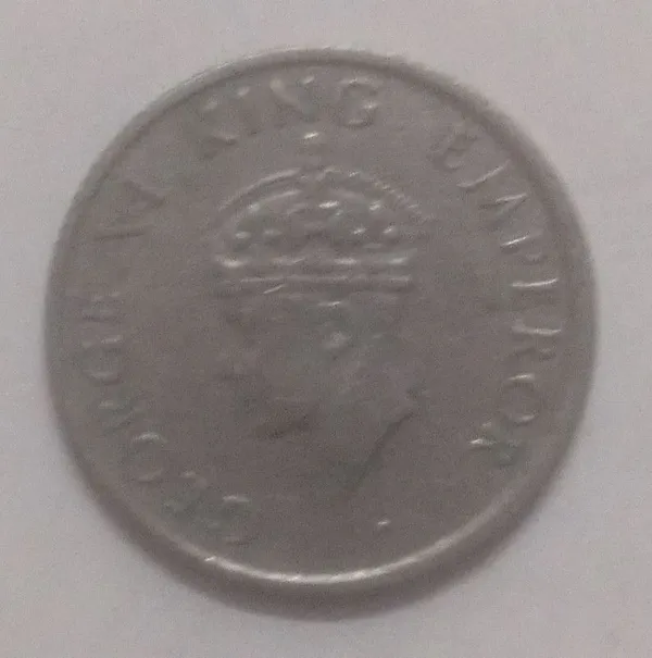 British_India_Coin_George_VI-Quarter_Rupee_1947_Used_Nickel