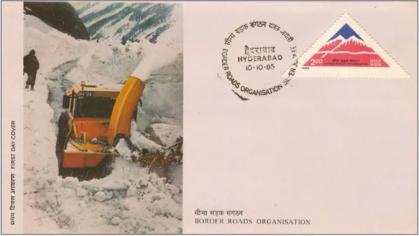 INDIA_-_FDC_-_10-10-1985_-_25th_Anniversary_of_Border_Roads_Organization